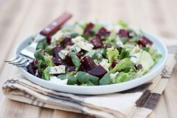 Roasted beet and goat cheese salad
