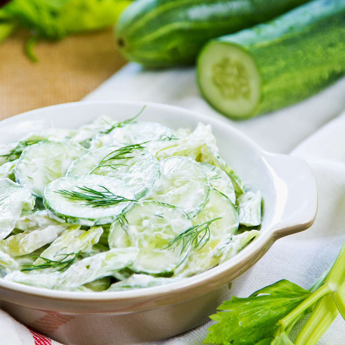 Creamy Cucumber Dill Salad - Wozupi Tribal Gardens