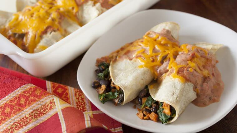 sweet potato black bean enchilada